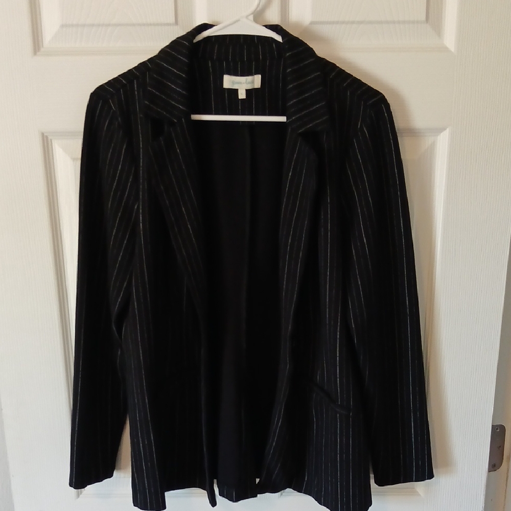 Grace & Lace Black Pinstripe Blazer size Large